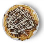 Beef shawarma bowl fries