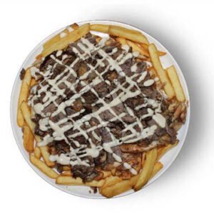 Beef shawarma bowl fries